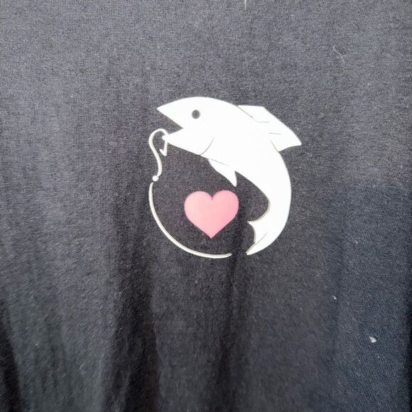 WOMENS Black Graphic FISHING T-Shirt - Picture 4 of 4